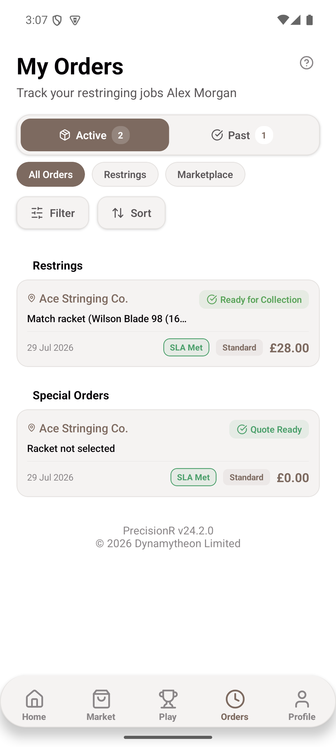 Orders — Order status at a glance